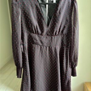 Bar III Black Dress with Red Dots